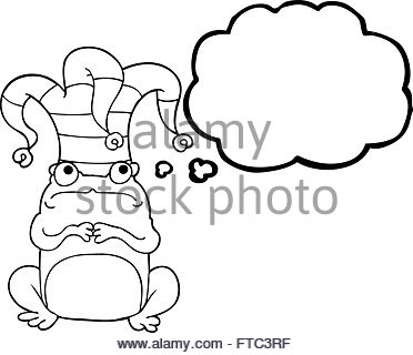 372x320 Freehand Drawn Cartoon Frog Wearing Jester Hat Stock Vector Art