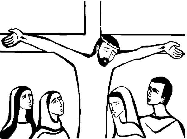 600x447 Good Friday Coloring Pages Cartoon Of Jesus Christ Crucifixion
