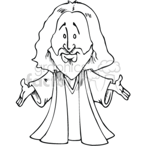 300x300 Royalty Free Jesus Christ Drawing 164713 Vector Clip Art Image