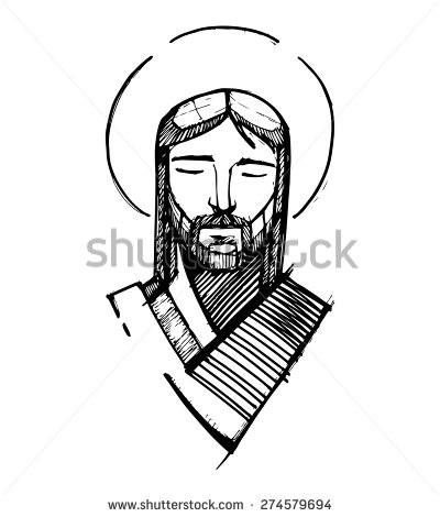 400x470 Hand Drawn Vector Illustration Or Drawing Of Jesus Christ Face