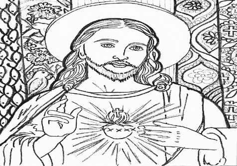 Jesus Christ Face Clip Art Sketch Coloring Page