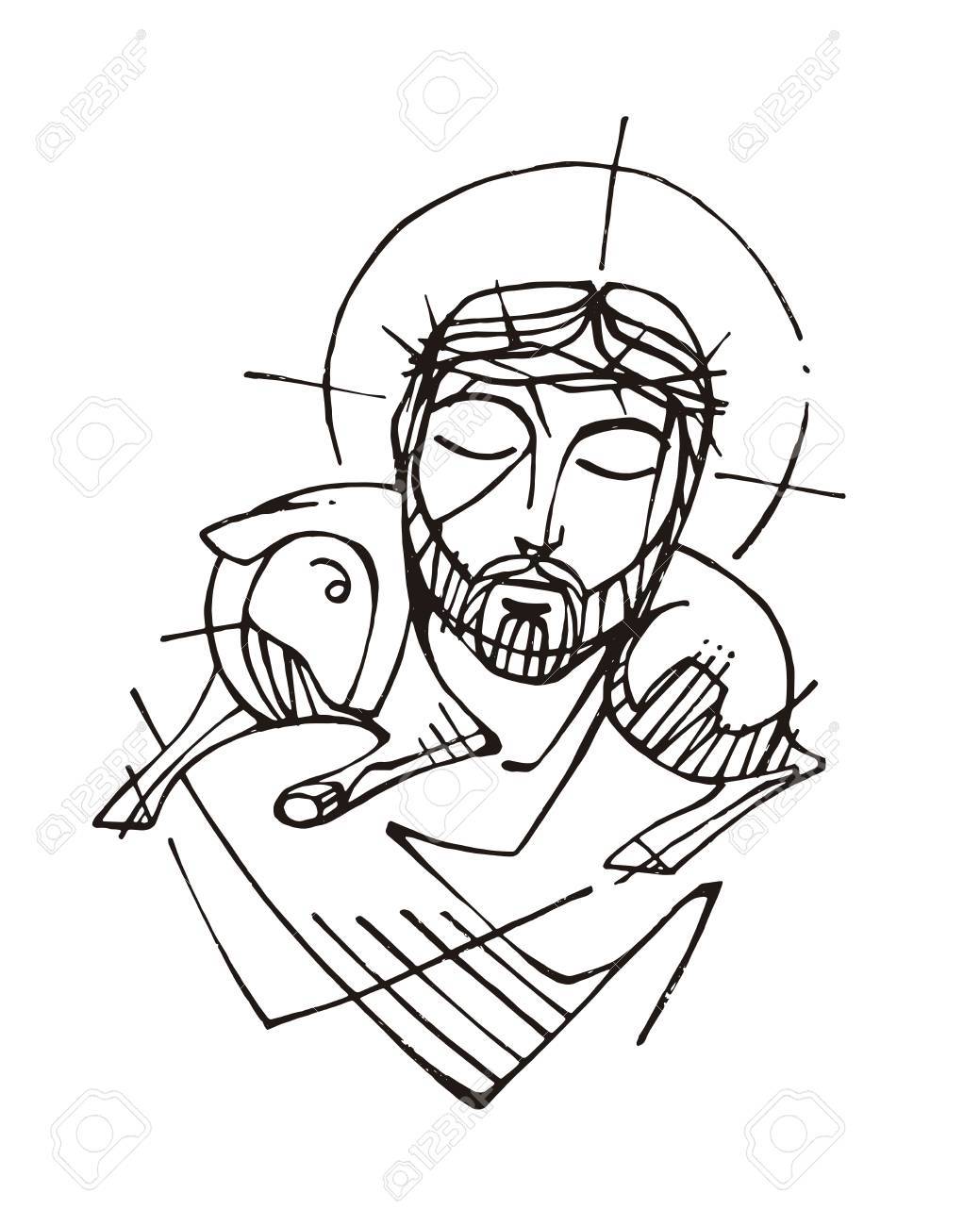 1039x1300 Hand Drawn Vector Illustration Or Drawing Of Jesus Christ