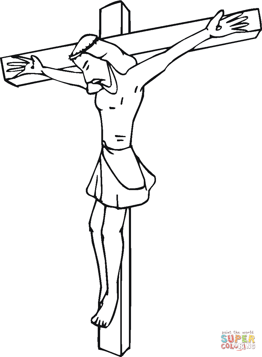 882x1200 Christ On The Cross With Head Down Coloring Page Free Printable