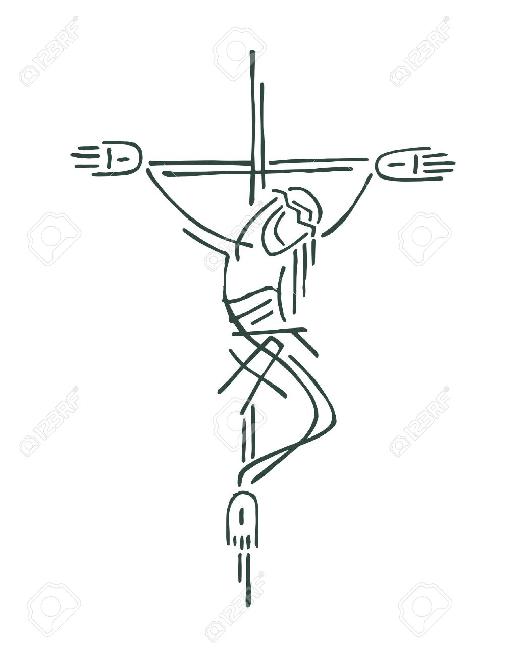 1040x1300 Hand Drawn Vector Illustration Or Drawing Of Jesus On The Cross