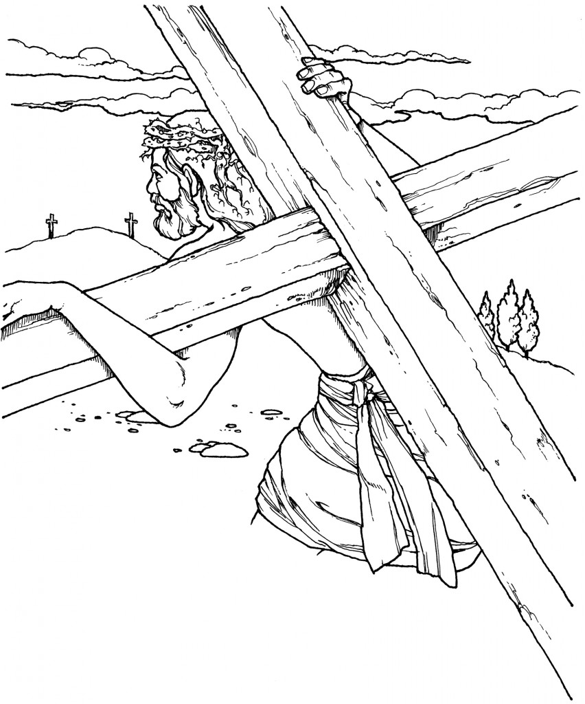 852x1024 Jesus Christ On The Cross Drawing