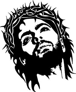 250x300 Jesus Christ Crown Thorns God Car Truck Window Laptop Vinyl Decal