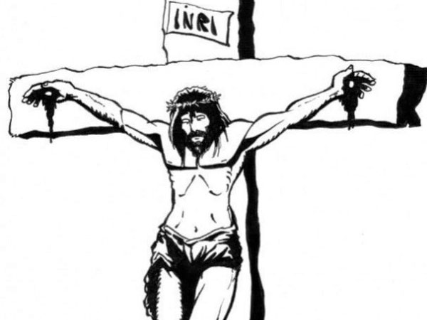 600x450 Drawn Cross Jesus