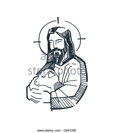 462x540 Hand Drawn Illustration Drawing Jesus Cut Out Stock Images