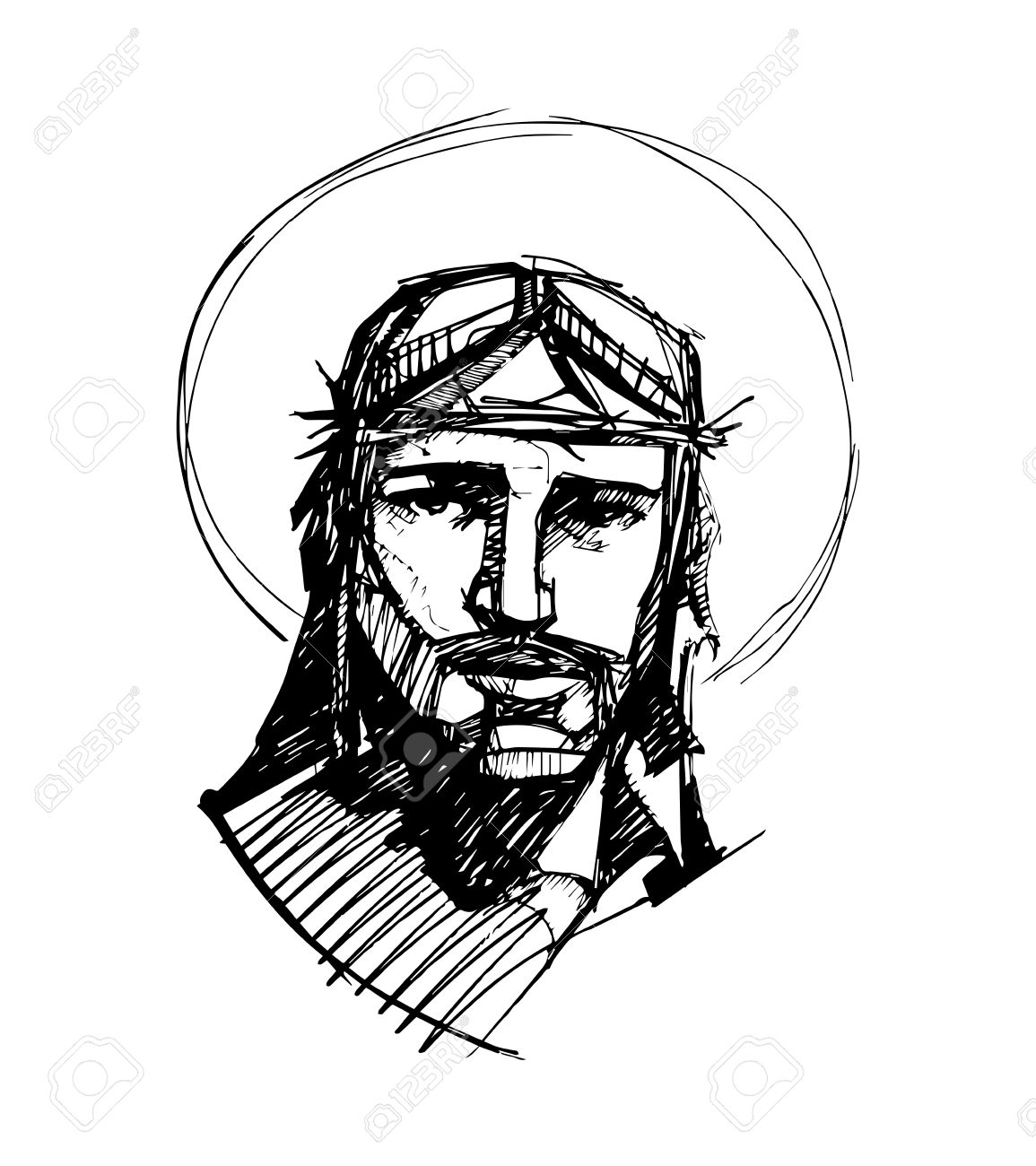 1155x1300 Hand Drawn Vector Illustration Or Drawing Of Jesus Christ