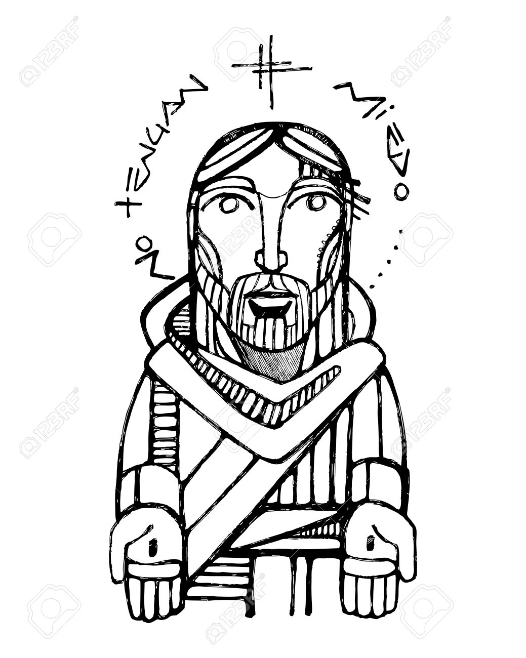 1039x1300 Hand Drawn Vector Illustration Or Drawing Of Jesus Christ