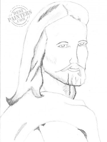 376x499 Jesus Face Sketches