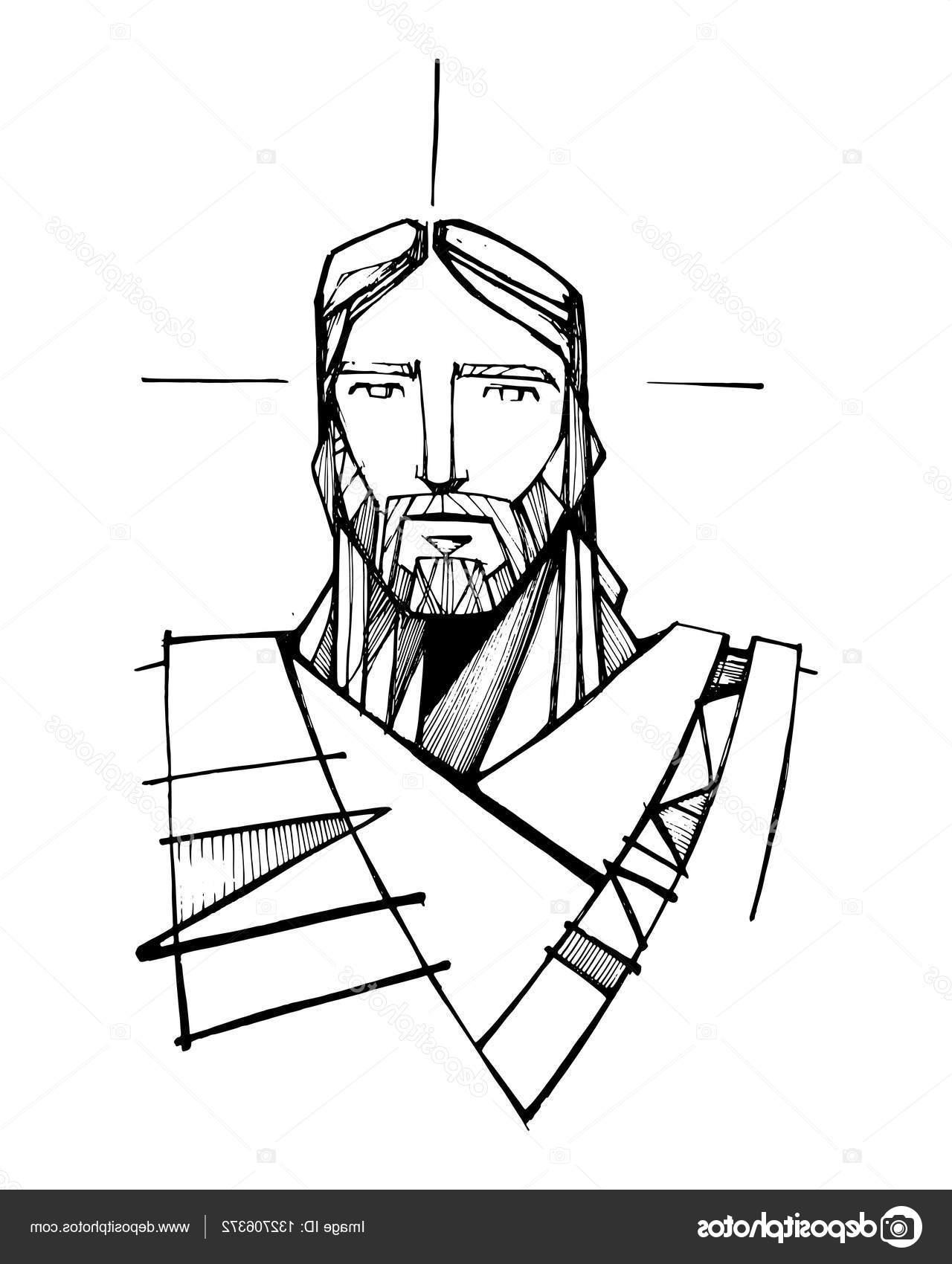 Jesus Face Drawing at GetDrawings | Free download