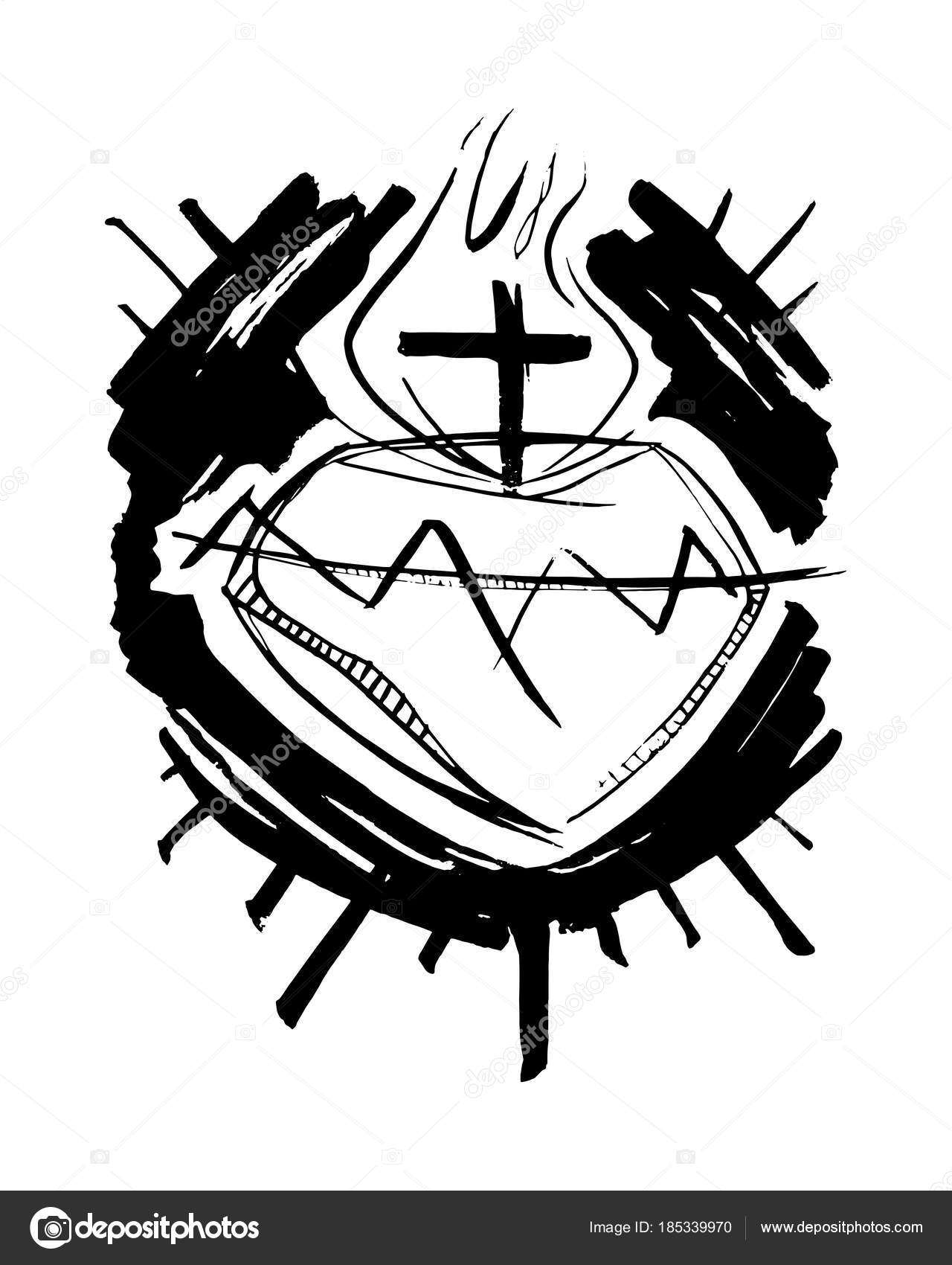 1280x1700 Jesus Christ Sacred Heart Stock Vector Bernardojbp