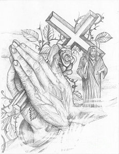 232x300 Jesus Hands Drawings