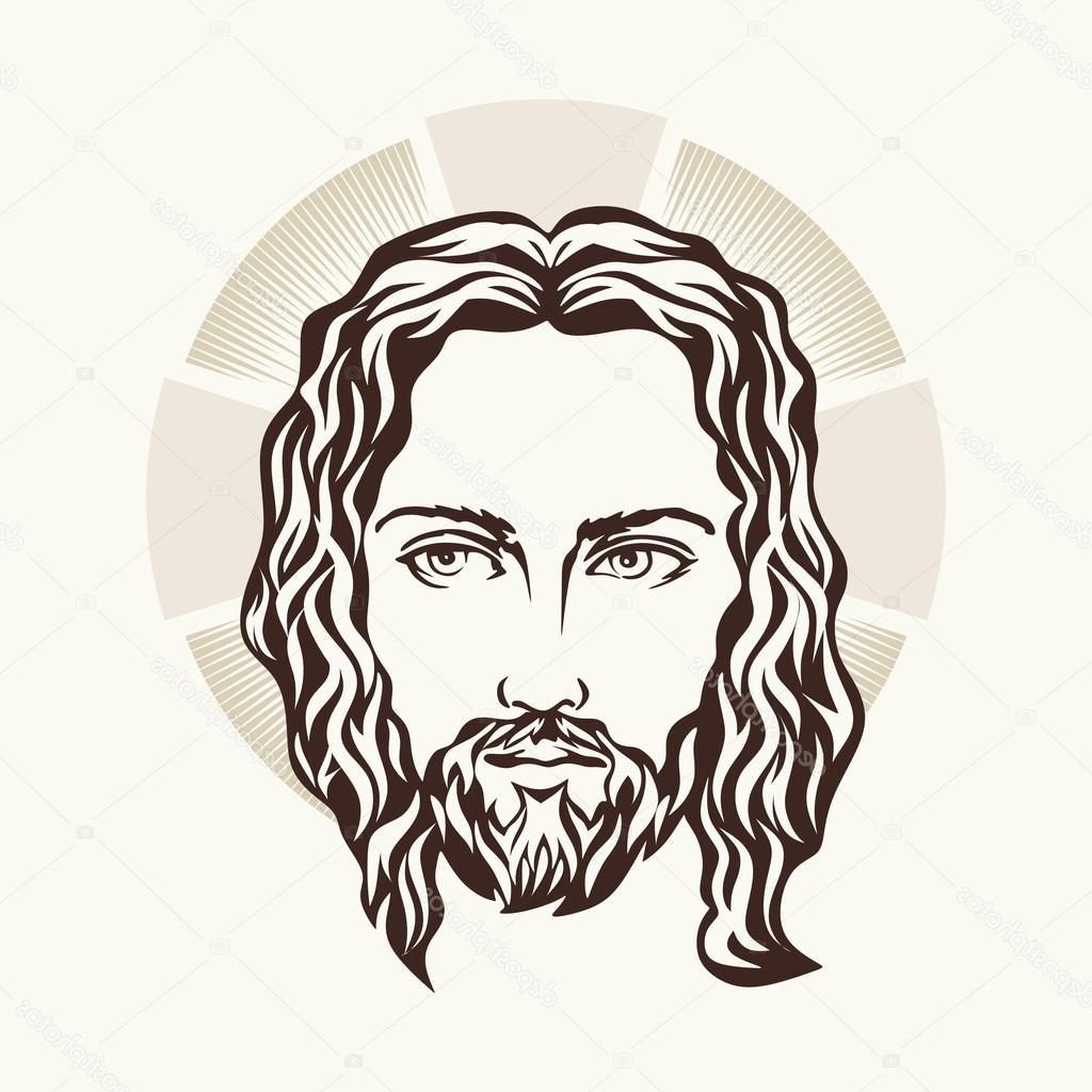 1024x1024 Unique Stock Illustration Face Of Jesus Hand Drawn Photos