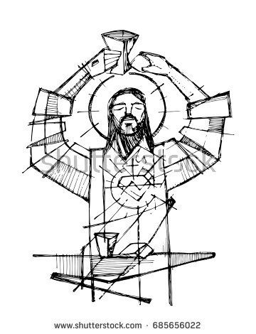 360x470 Hand Drawn Vector Illustration Or Drawing Of Jesus Christ