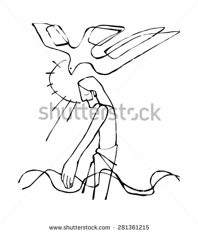 400x470 Hand Drawn Vector Illustration Or Drawing Of Jesus Christ
