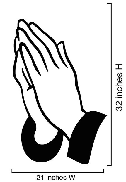 430x623 Vinyl Wall Decal Sticker Jesus Praying Hands 32x21 Stickerbrand