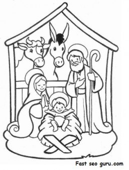 257x338 Printable Christmas Jesus In The Manger Coloring Pages