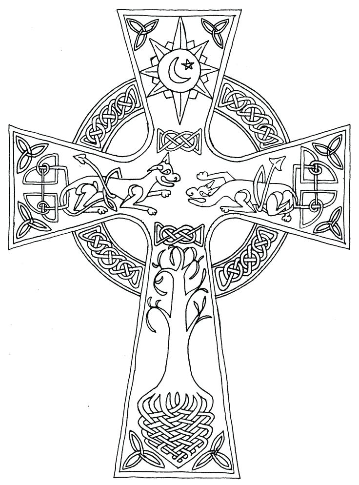 736x994 Coloring Pages Crosses Free Printable Cross Coloring Pages Free