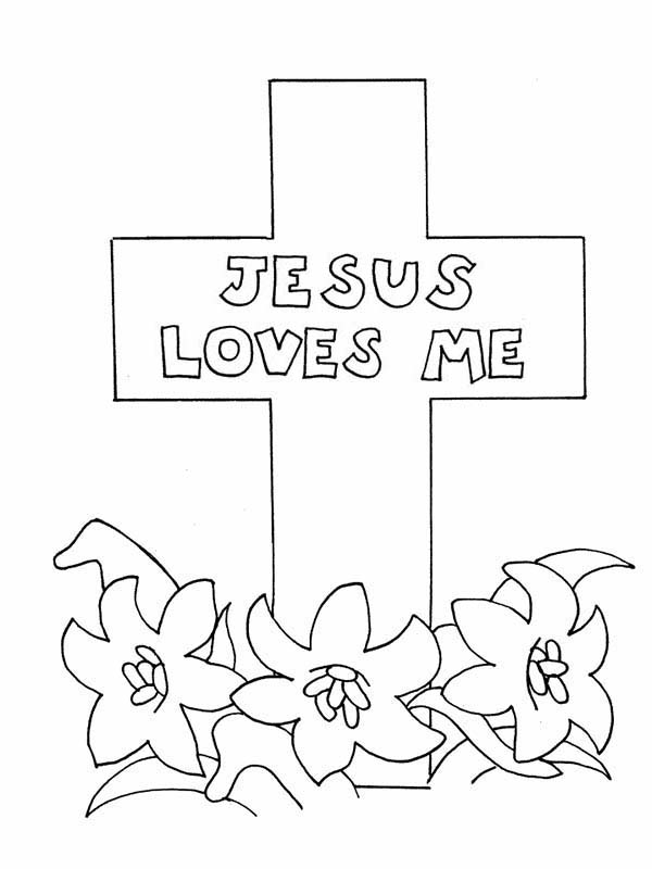 600x800 Jesus Loves Me Cross Coloring Page Coloring Sun