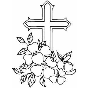 300x300 Christmas Cross Coloring Pages, Xmas Jesus Cross Choosboox