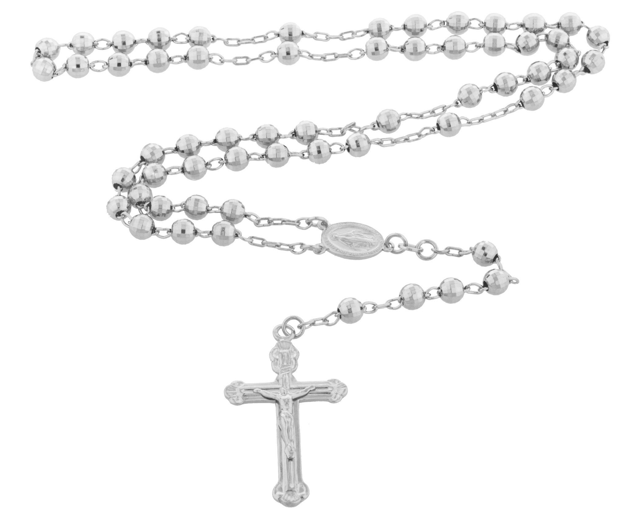 2048x1725 Jesus Cross And Mother Mary Charm With A 32 Inch 6mm Beaded Rosary Nec