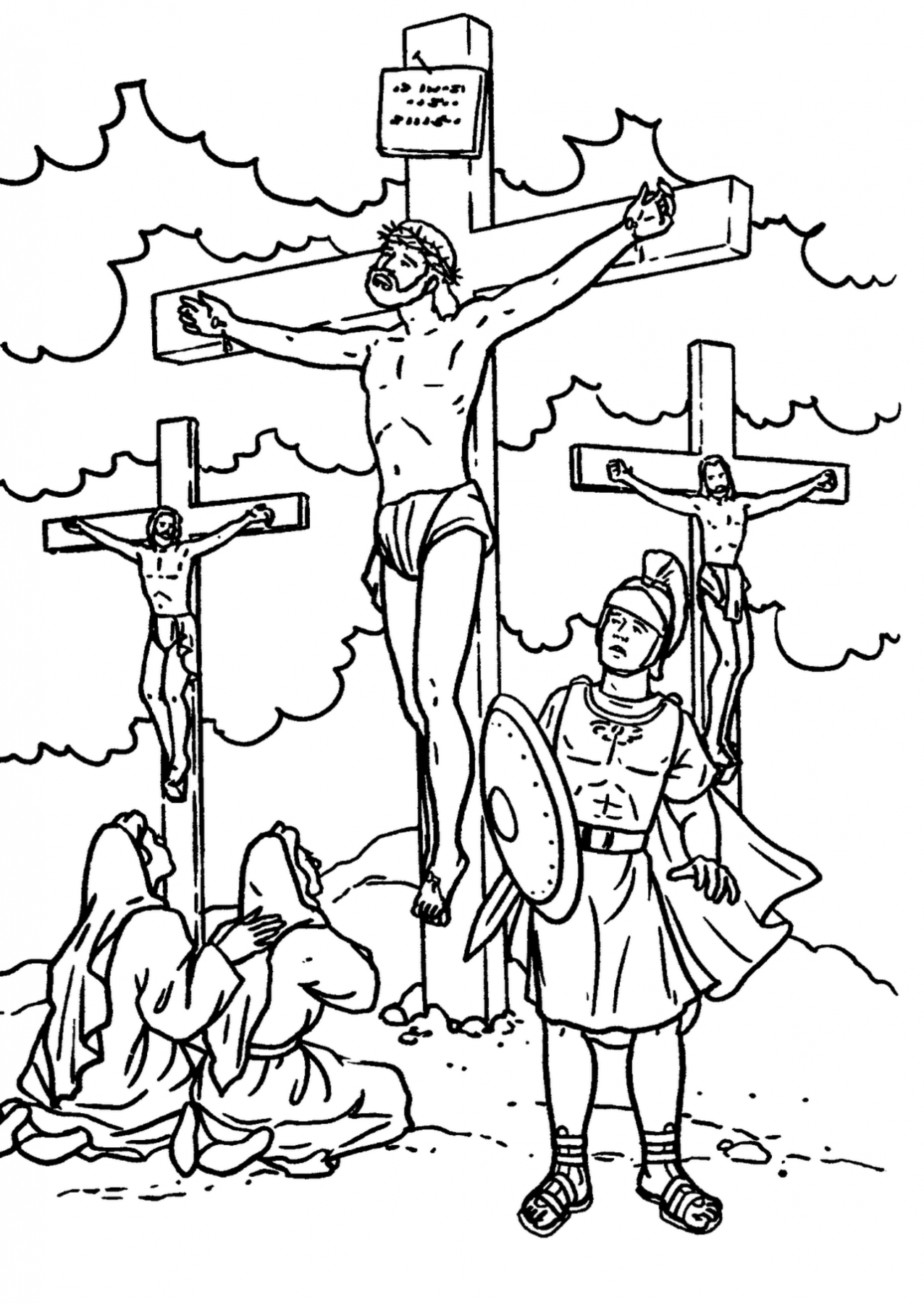 1300x1832 Jesus On Cross Coloring Page 426658