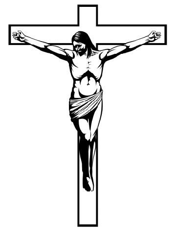 360x472 Awesome Jesus Black And White Clipart Jesus With Cross Drawing