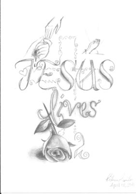 281x400 Sketches Of Crosses Jesus Lives! Art Tattoo