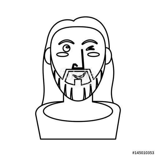 500x500 Jesus Christ Catholic Symbol Outline Vector Illustration Eps 10