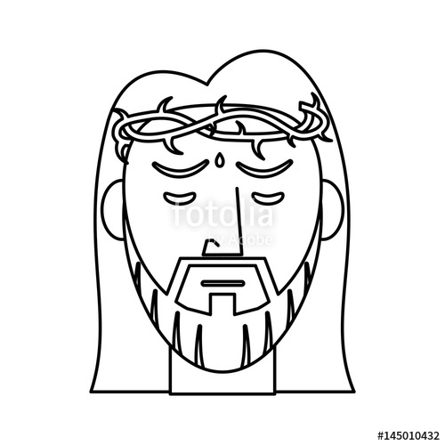 500x500 Jesus Christ Crown Of Thorns Outline Vector Illustration Eps 10