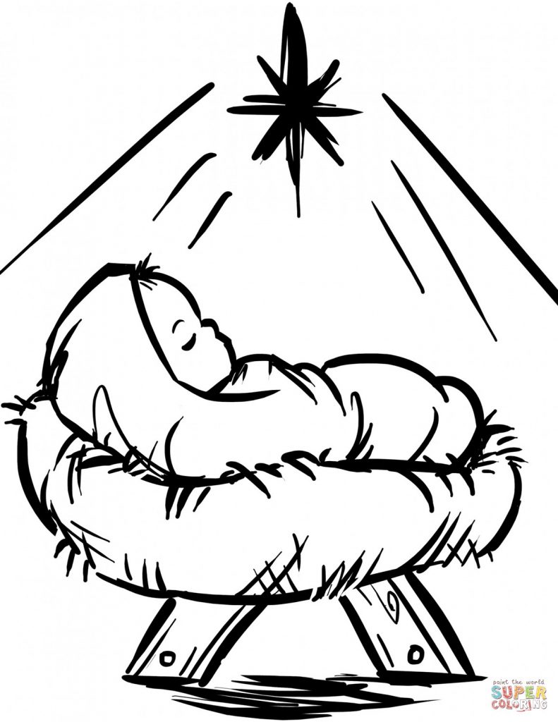 791x1024 Simple Nativity Scene Coloring Pages New Use This Free Digital