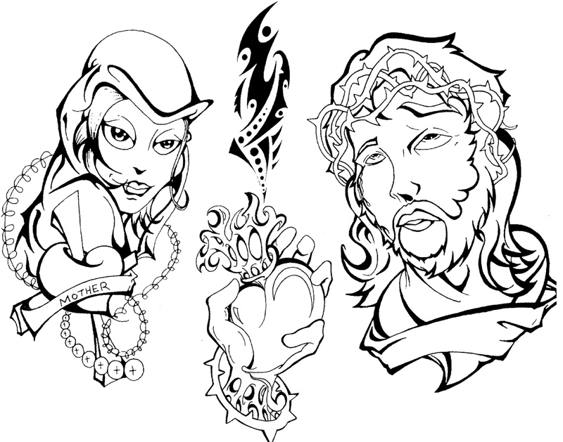 800x629 Mary And Jesus Tattoo Flash By Beejaydel