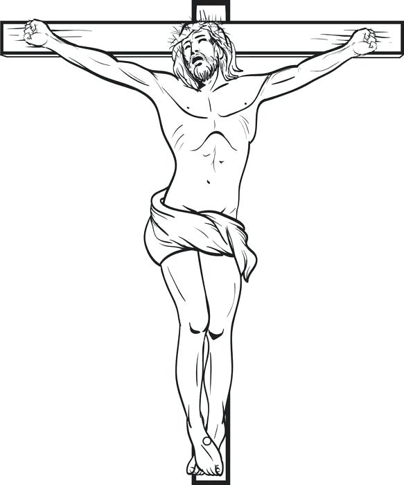583x700 Pretty Jesus Christ Coloring Pages Free Download Crucified On