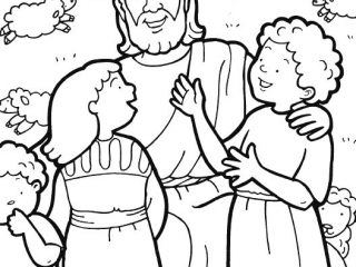 320x240 Jesus And The Children Coloring Page 15 Jesus With Children
