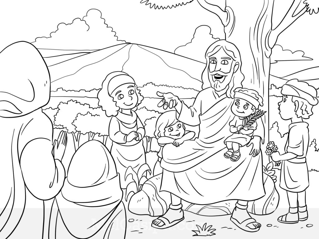 Jesus With Children Drawing at GetDrawings | Free download