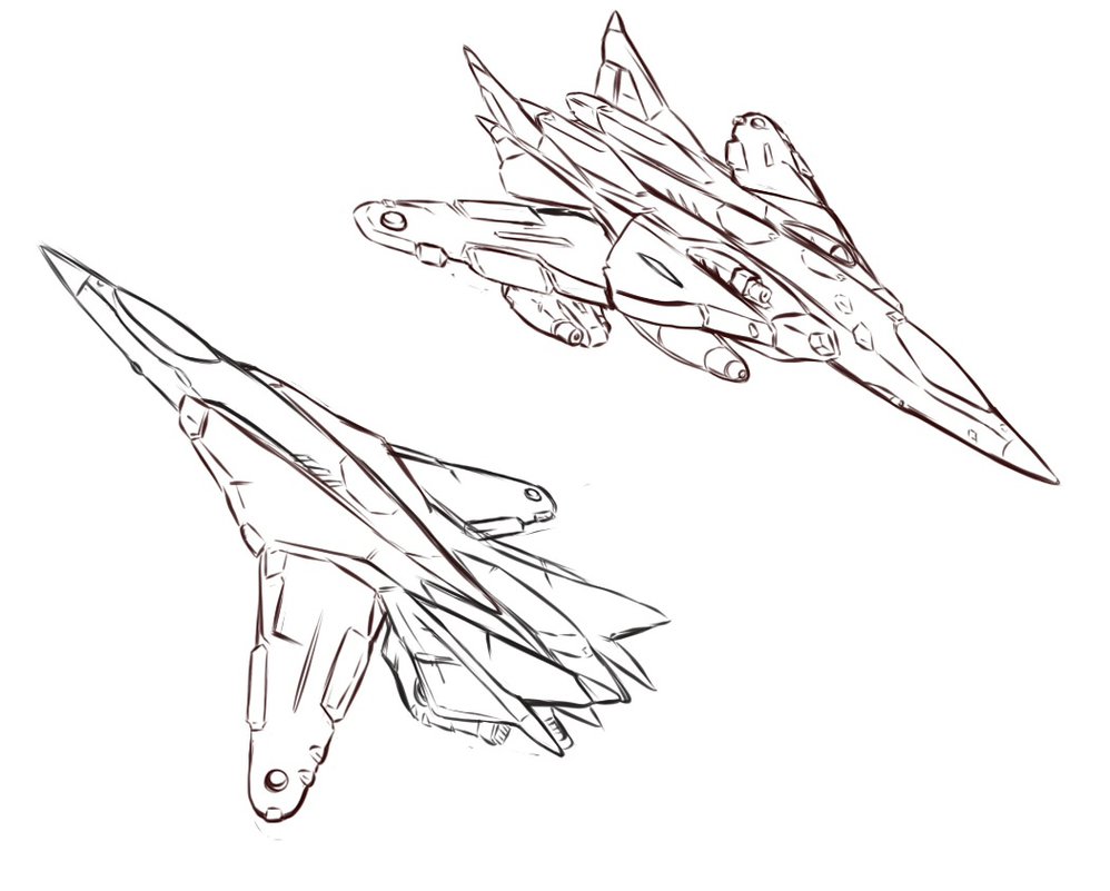 998x801 Fighter Jet Line Art By Lichen93