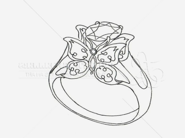 600x450 Unique Diamond Ring Drawing