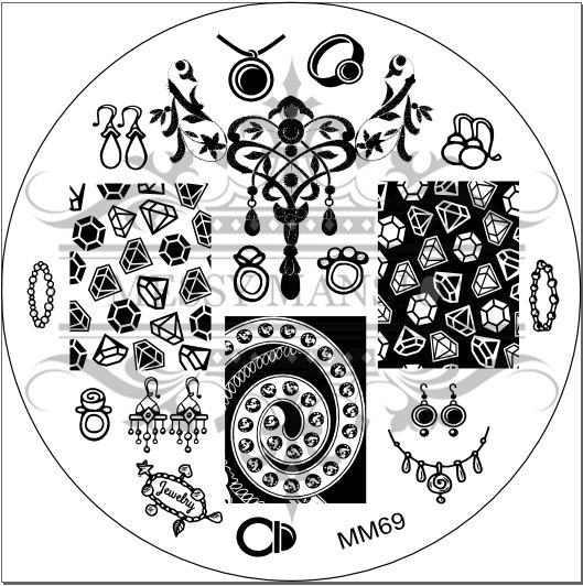 529x532 Nail Art Stamping Image Plate Mm69