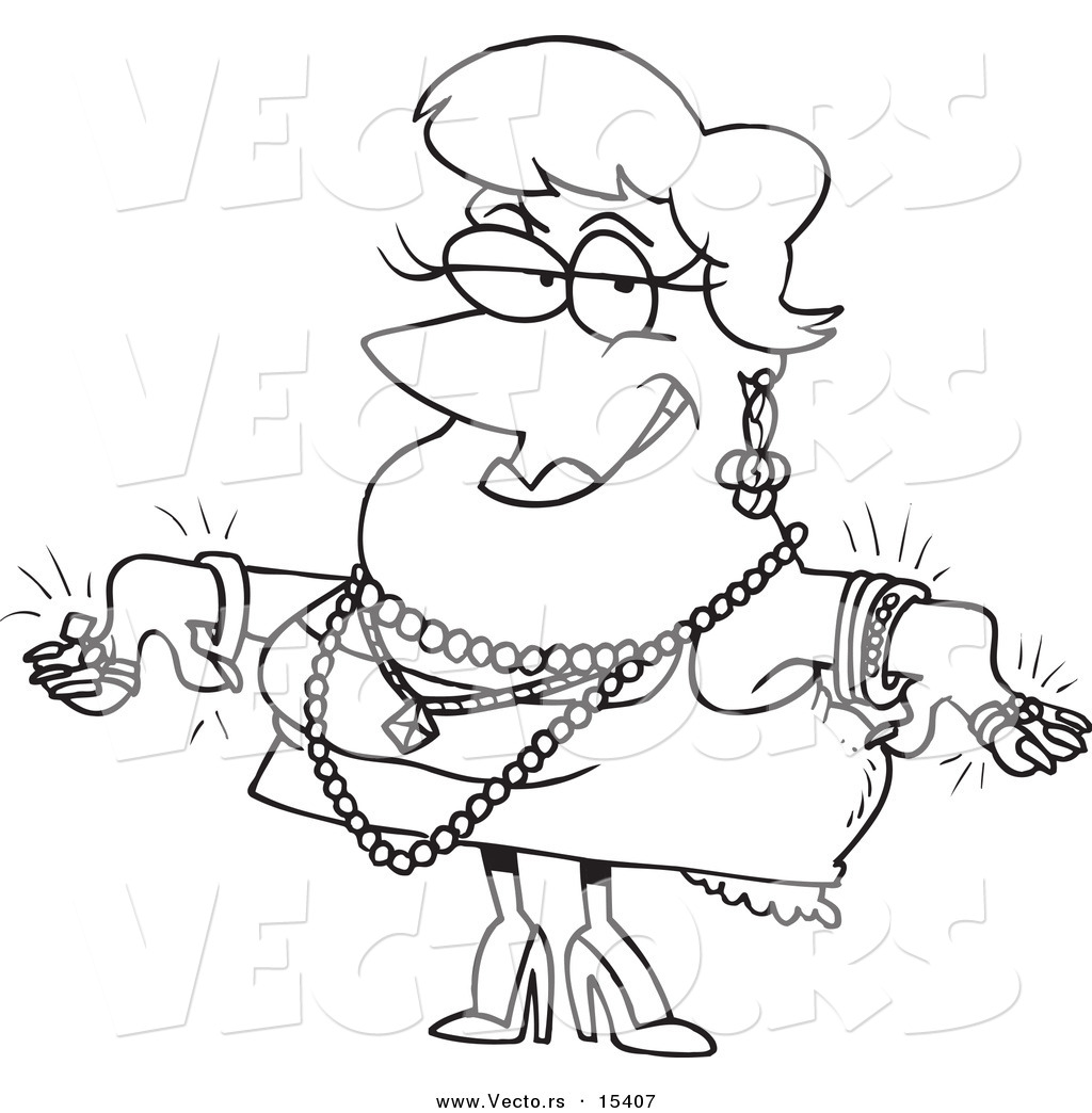 1024x1044 Vector Of A Cartoon Woman Wearing Jewels
