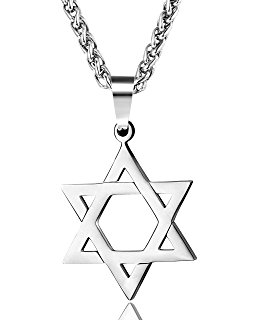 258x320 U7 Cool Black Star Of David Necklace Men Gun Black Metal Plated