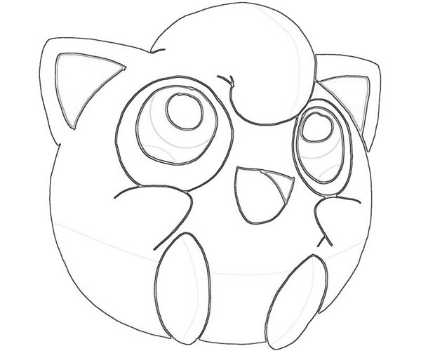 600x500 Jigglypuff Pokemon Character Coloring Page