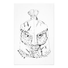 236x236 Horned Owl Spartan Helmet Drawing Jigsaw Puzzle