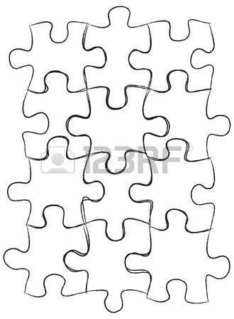 330x450 Jigsaw Puzzle Iconssketched Up Outline, Vector Illustration Eps