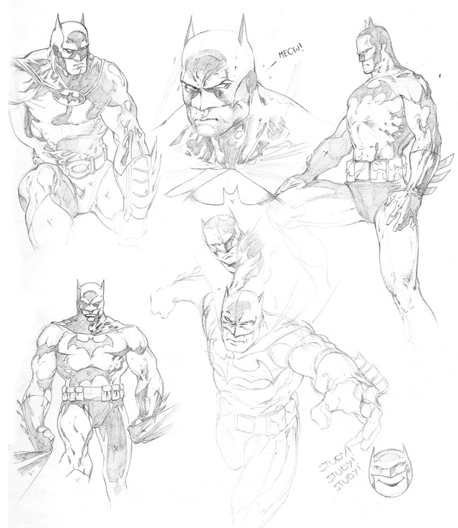 645x744 Jim Lee's Batman Study By Beniaminobradi