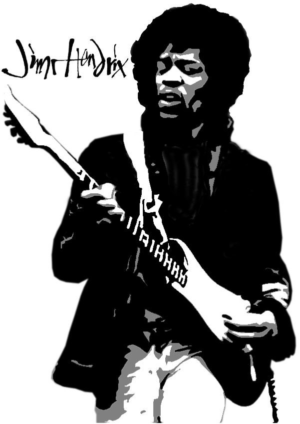 601x849 Stencil Of Jimi Hendrix By Trif0n Stencils 2