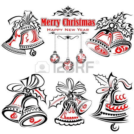 450x450 Tattoo Style Of Christmas Jingle Bells Royalty Free Cliparts