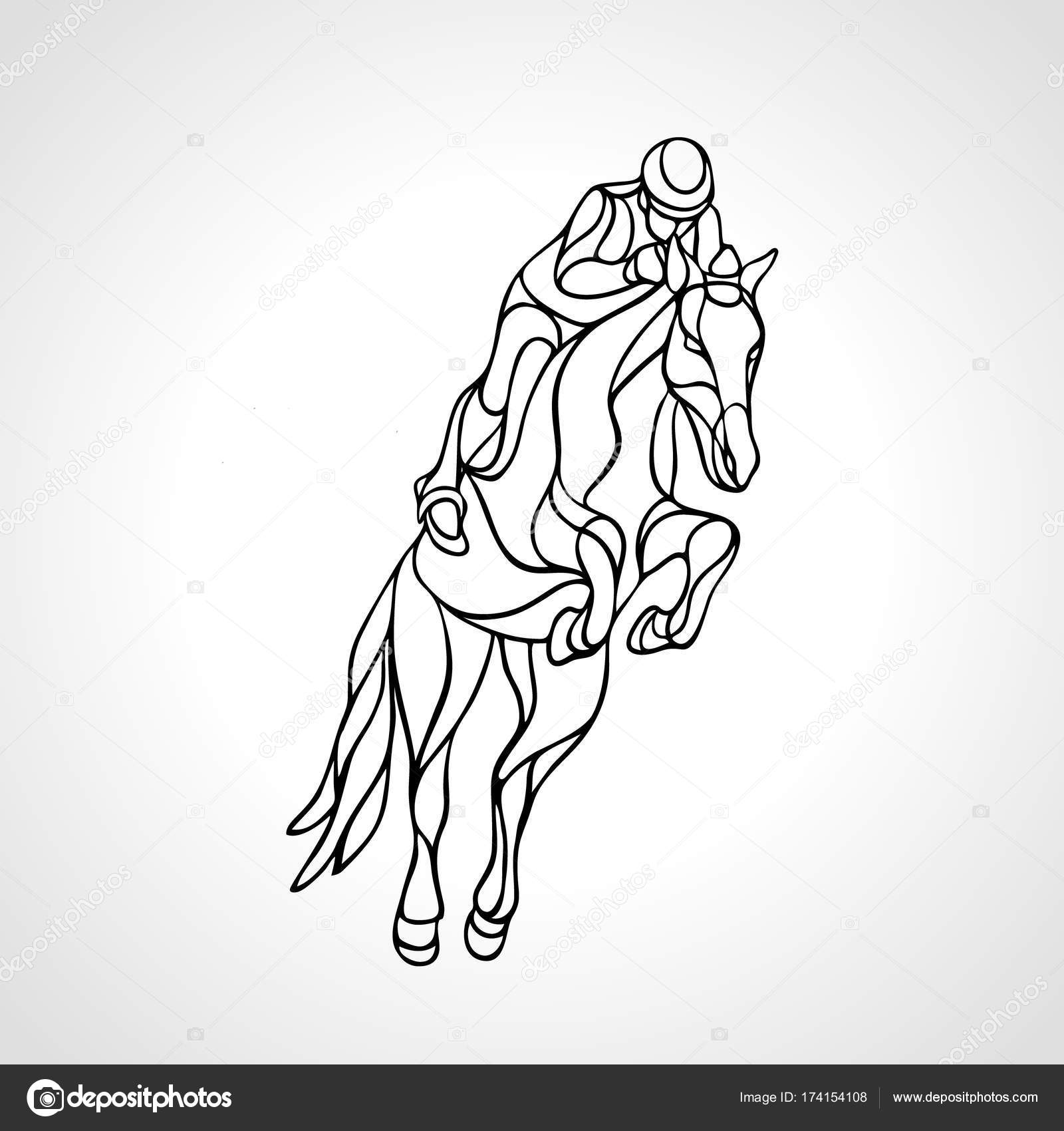 1600x1700 Horse Race. Equestrian Sport. Silhouette Of Racing With Jockey