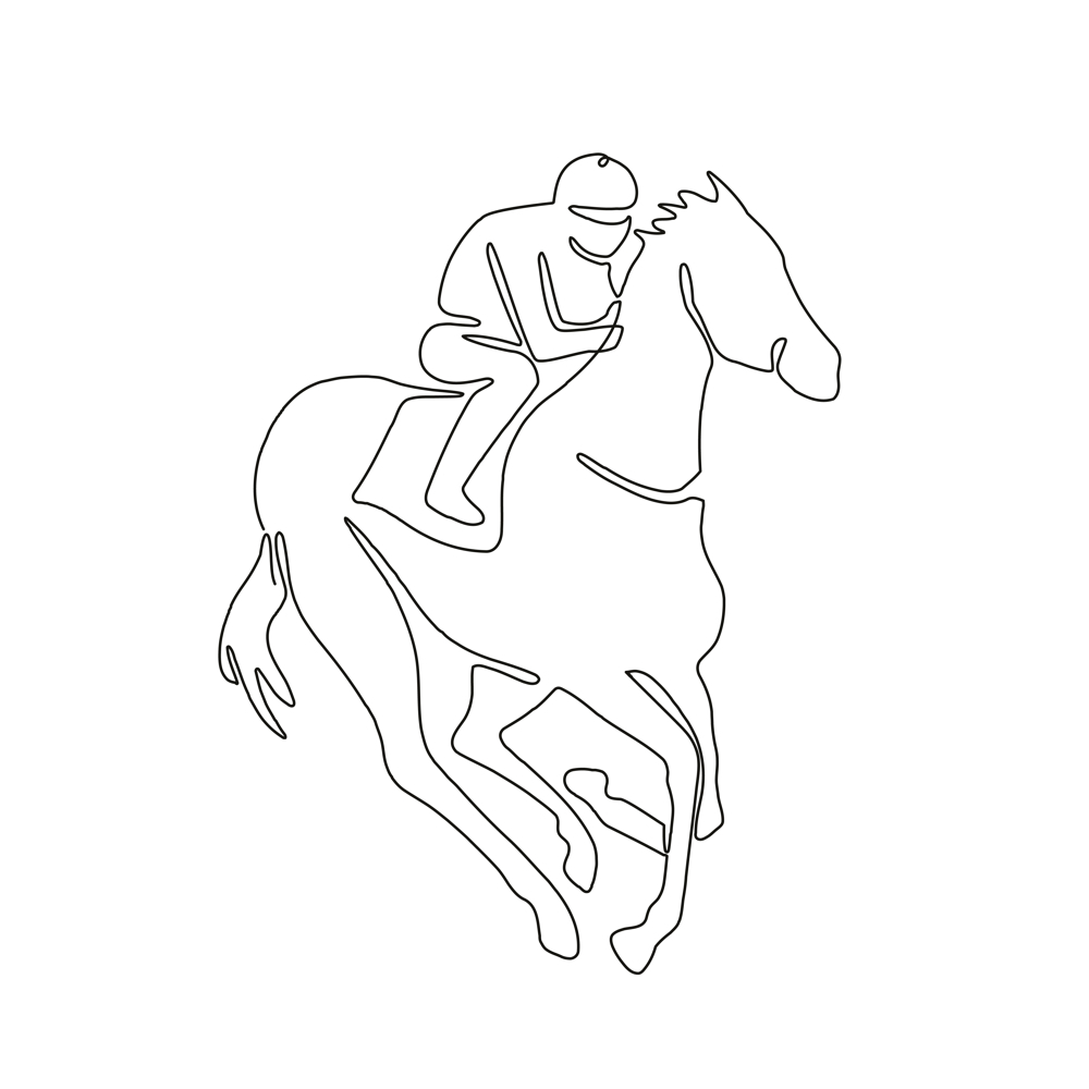 1000x1000 Jockey Horse Racing Continuous Line On Behance